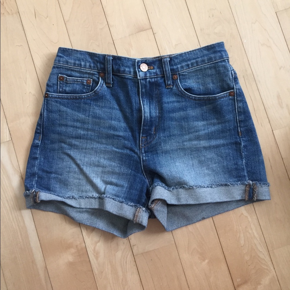Madewell high rise jean shorts